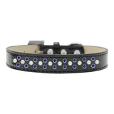 Sprinkles Ice Cream Dog Collar Pearl and Blue Crystals Size 12 Black