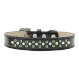 Sprinkles Ice Cream Dog Collar Pearl and Lime Green Crystals Size 12 Black