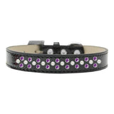 Sprinkles Ice Cream Dog Collar Pearl and Purple Crystals Size 12 Black