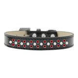 Sprinkles Ice Cream Dog Collar Pearl and Red Crystals Size 12 Black