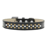 Sprinkles Ice Cream Dog Collar Pearl and Yellow Crystals Size 12 Black