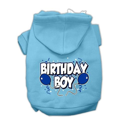 Birthday Boy Screen Print Pet Hoodies Baby Blue Size Med (12)