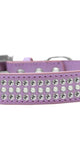 Ritz Pearl and Clear Crystal Dog Collar Lavender Size 18