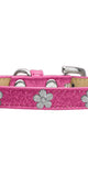 Silver Flower Widget Dog Collar Pink Ice Cream Size 10