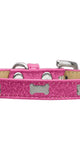 Silver Bone Widget Dog Collar Pink Ice Cream Size 10