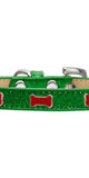 Red Bone Widget Dog Collar Emerald Green Ice Cream Size 12