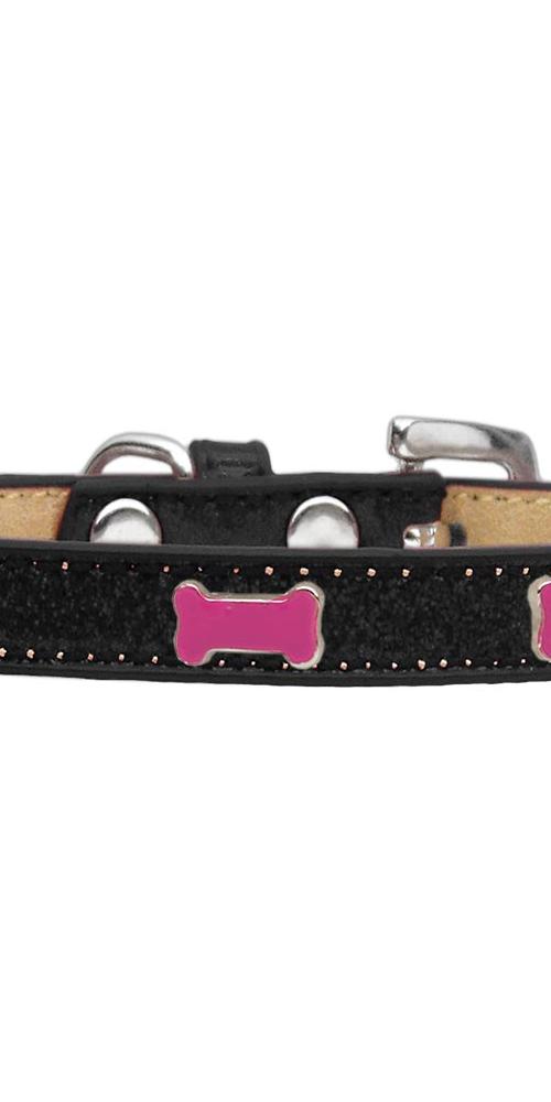 Pink Bone Widget Dog Collar Black Ice Cream Size 14