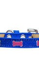 Pink Bone Widget Dog Collar Blue Ice Cream Size 18