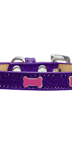 Pink Bone Widget Dog Collar Purple Ice Cream Size 10