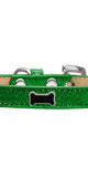 Black Bone Widget Dog Collar Emerald Green Ice Cream Size 12