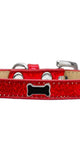 Black Bone Widget Dog Collar Red Ice Cream Size 14