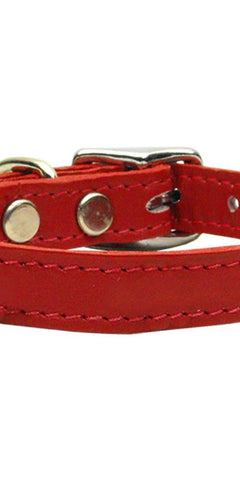 Plain Leather Collars Red 10