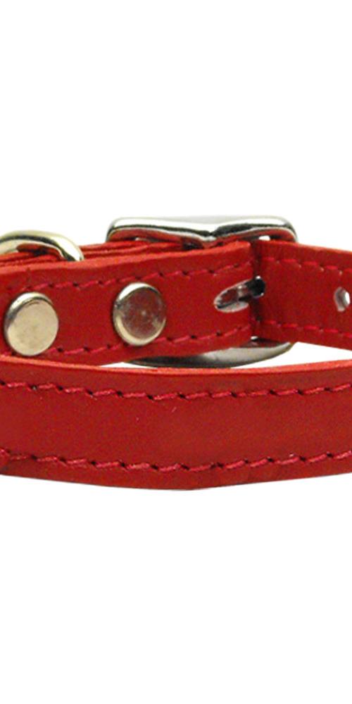 Plain Leather Collars Red 14